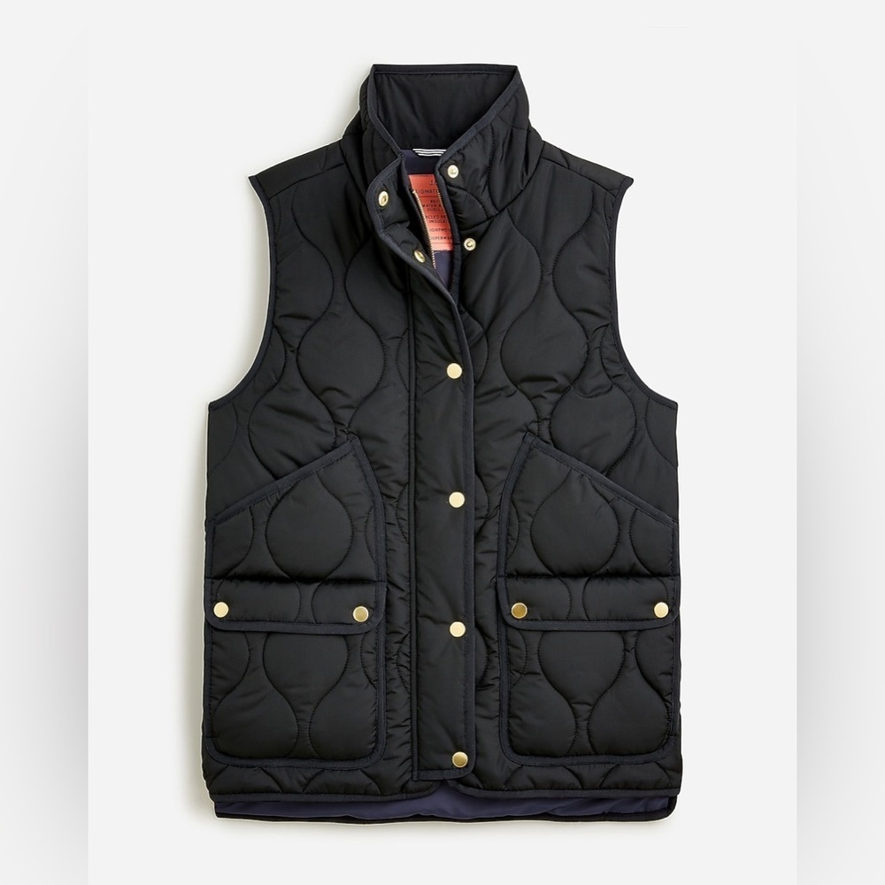 J.Crew quilted excursion puffer vest black XS NEW